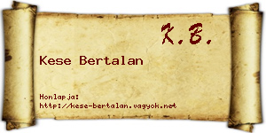 Kese Bertalan névjegykártya