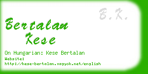 bertalan kese business card